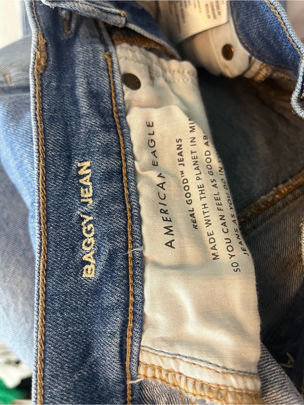 American Eagle Outfitters Dark Blue Straight-Leg Jeans - Picture 4 of 4